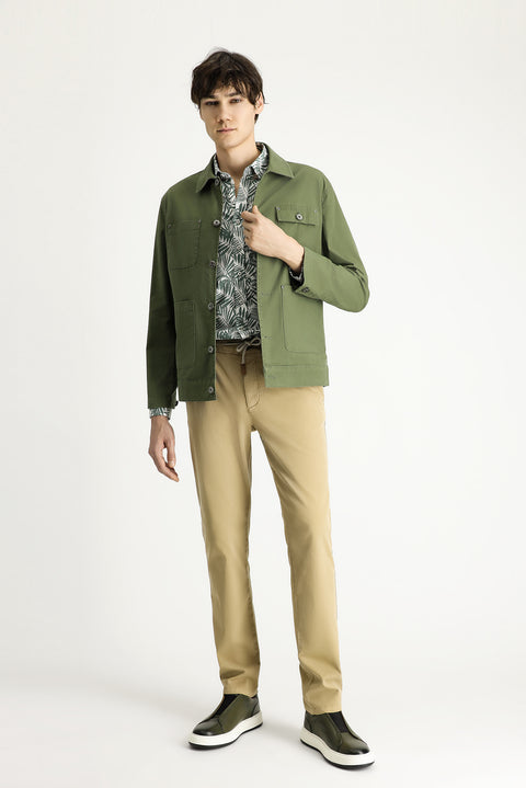 Medium Khaki Oversize Seasonal Sport Cotton Jacket/Coat