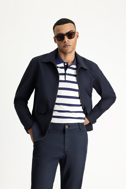 Medium Navy Seasonal Cotton Sport Jacket/Coat
