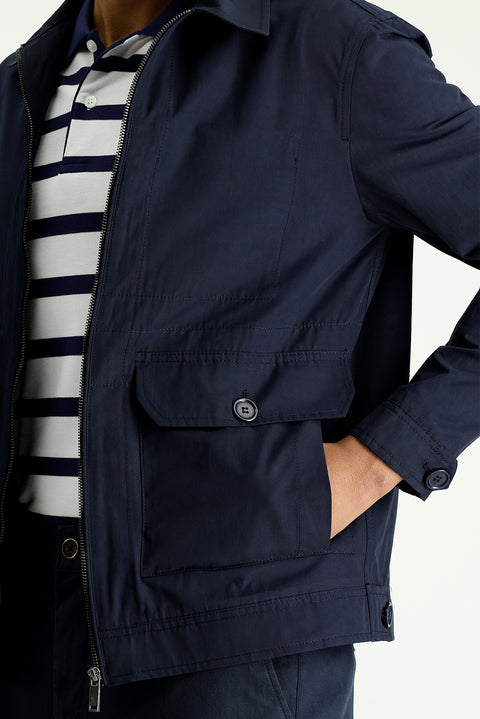 Medium Navy Seasonal Cotton Sport Jacket/Coat