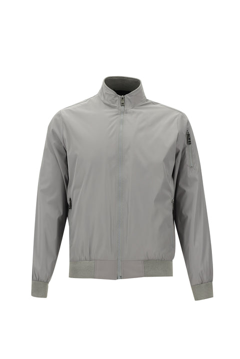 Medium Grey Ribbed Seasonal Sport Bomber Jacket