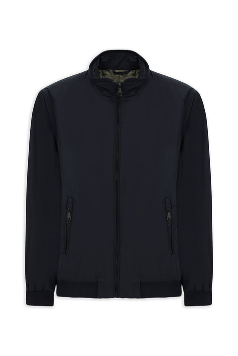 Dark Navy Ribbed Seasonal Sport Bomber Jacket