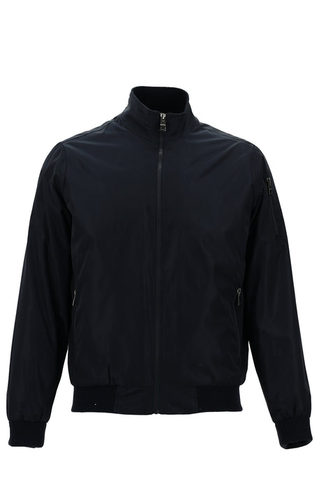 Dark Navy Ribbed Seasonal Sport Bomber Jacket