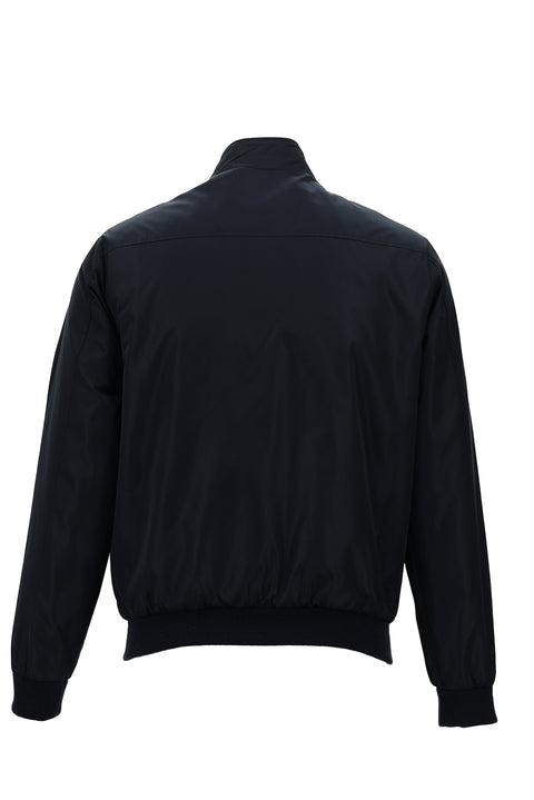 Dark Navy Ribbed Seasonal Sport Bomber Jacket