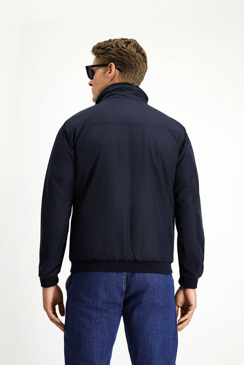 Dark Navy Ribbed Seasonal Sport Bomber Jacket