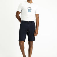 Dark Navy Regular Fit Standard Cut Cotton Bermuda Shorts