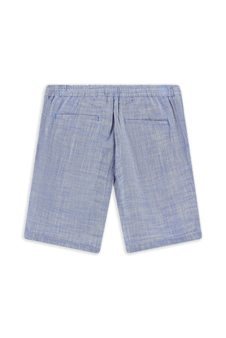  Mavi 7 Drop Slim Fit Dar Kesim Beli Lastikli İpli Pamuk Bermuda Şort