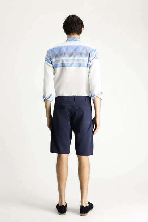 Dark Navy Regular Fit Standard Cut Bermuda Shorts