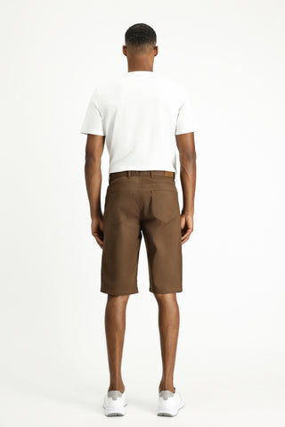  Orta Kahve 4 Drop Relaxed Fit Rahat Kesim Pamuklu Bermuda Şort