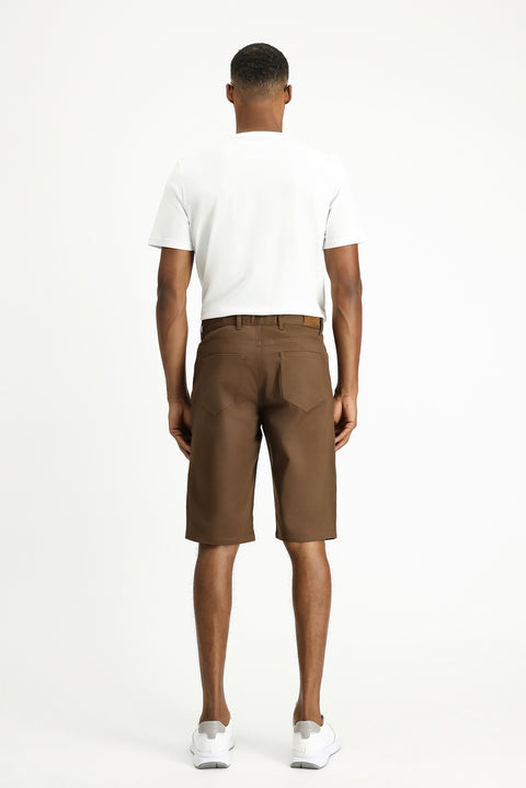 Orta Kahve Relaxed Fit Rahat Kesim Bermuda Şort