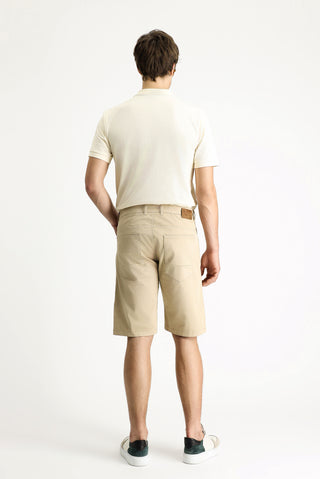  Açık Bej 4 Drop Relaxed Fit Rahat Kesim Bermuda Şort