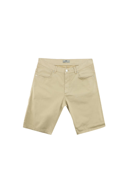 Medium Beige 4-Drop Relaxed Fit Bermuda Shorts