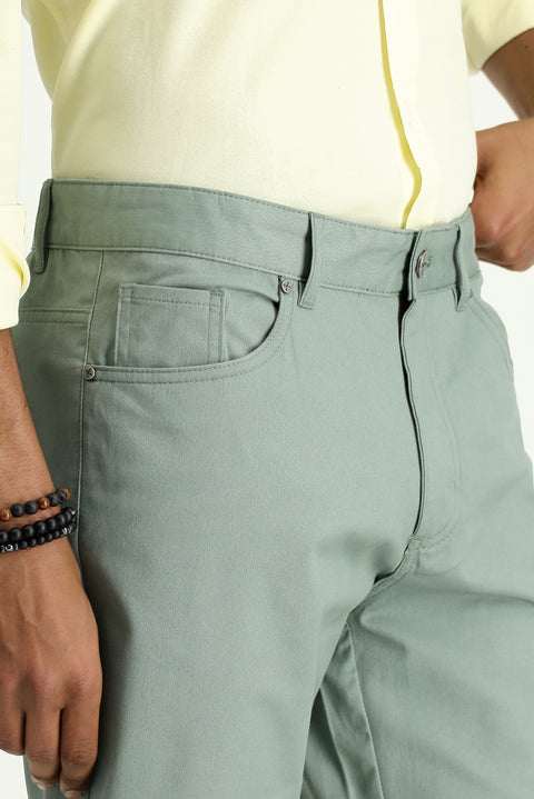 Çağla Yeşili Relaxed Fit Rahat Kesim Pamuklu Bermuda Şort
