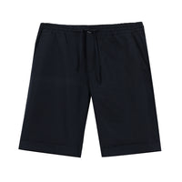 Dark Navy Techno-Line Slim Fit Skinny Cut Elasticated Waist Drawstring Printed Bermuda Shorts