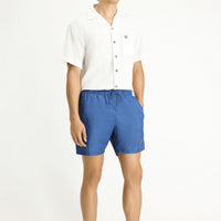Dark Indigo Patterned Swim Shorts