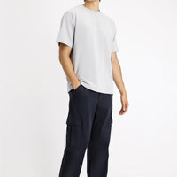 Medium Grey Crew Neck Oversize Lycra T-Shirt