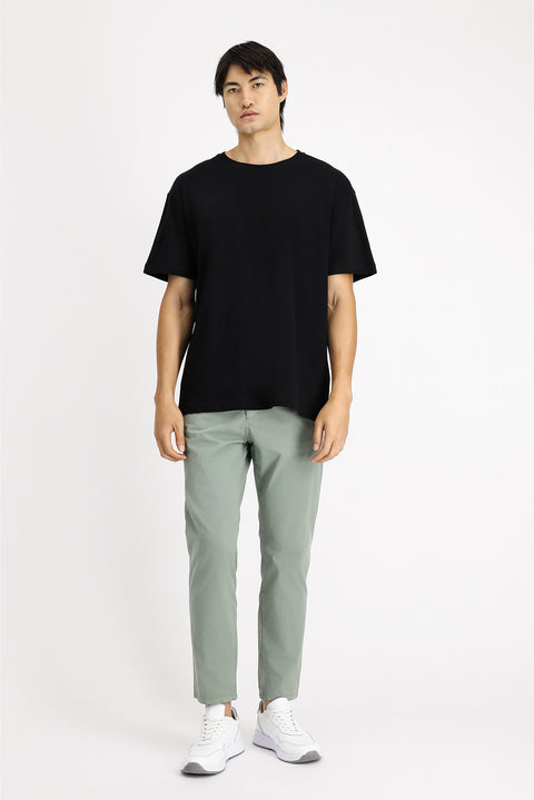 Black Crew Neck Oversize Cotton T-Shirt
