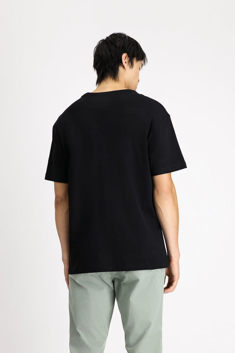 Black Crew Neck Oversize Cotton T-Shirt