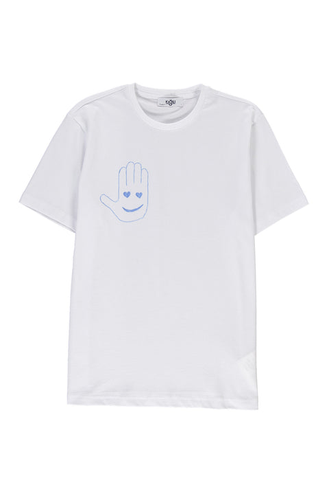 White SOBE Foundation Crew Neck Regular Fit Cotton T-Shirt with SOBE Logo