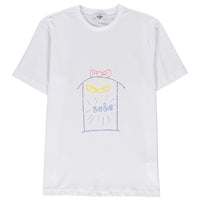 White SOBE Foundation Crew Neck Regular Fit Cotton T-Shirt with Sobe Lettering and Bell Motif