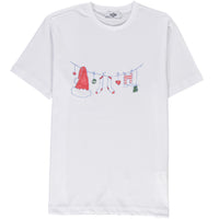 White SOBE Foundation Crew Neck Regular Fit Christmas Themed Cotton T-Shirt