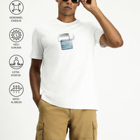 Off-White Eco-Line Crew Neck Regular Fit Printed Cotton T-Shirt