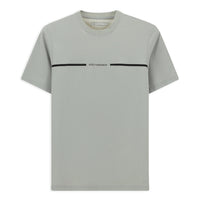 Light Grey Techno-Line Crew Neck Regular Fit Printed Lycra T-shirt