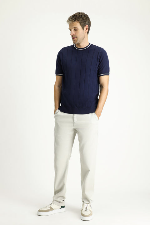 Black and Navy Crew Neck Slim Fit T-Shirt