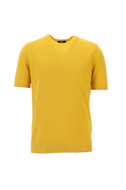 Dark Yellow Crew Neck Slim Fit T-Shirt