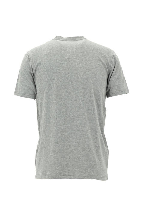 Orta Gri Bisiklet Yaka Slim Fit Dar Kesim Tişört
