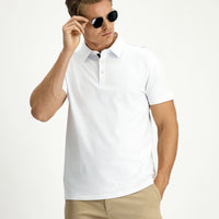 White Regular Fit Cotton Polo Shirt