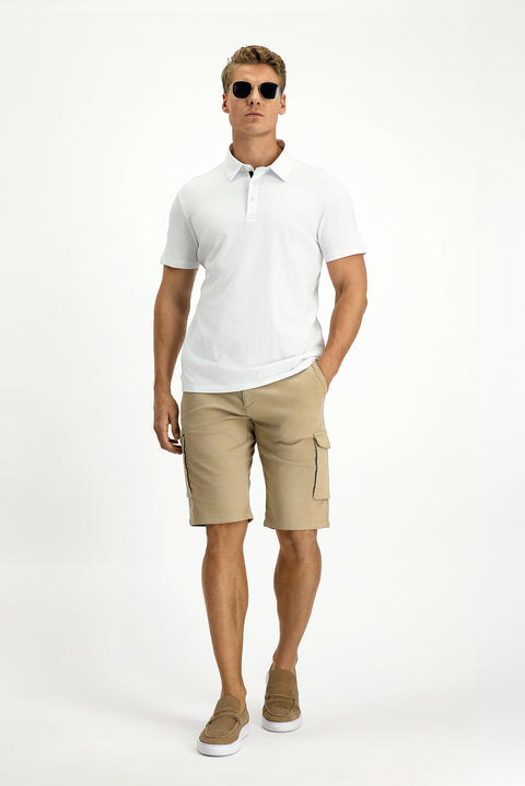 White Regular Fit Cotton Polo Shirt