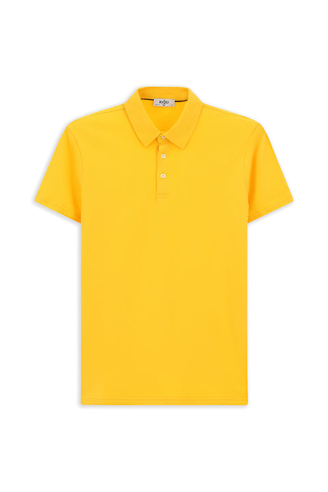 Dark Yellow Regular Fit Cotton Polo Shirt