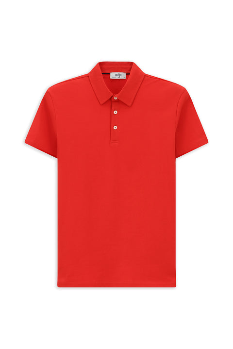Dark Red Regular Fit Cotton Polo Shirt