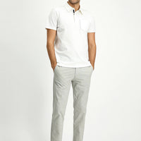 Off-white Regular Fit Cotton Polo Shirt with Pockets
