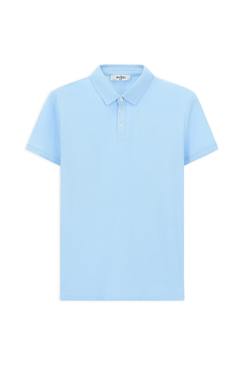 Blue Regular Fit Cotton Polo Shirt