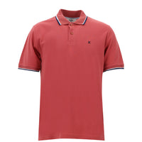 Light Red Polo Collar Regular Fit Cotton T-Shirt