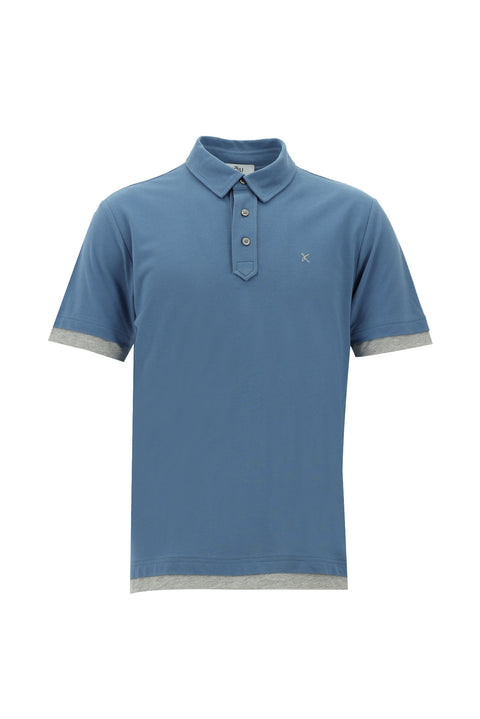 Aviator Blue Polo Collar Regular Fit T-Shirt