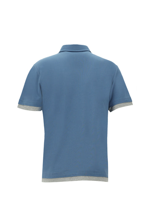 Aviator Blue Polo Collar Regular Fit T-Shirt
