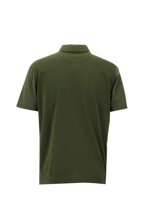 Medium Khaki Regular Fit Cotton Pocket Polo Shirt
