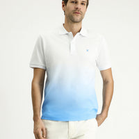 Dark Blue Regular Fit Patterned Embroidered Cotton Polo Shirt