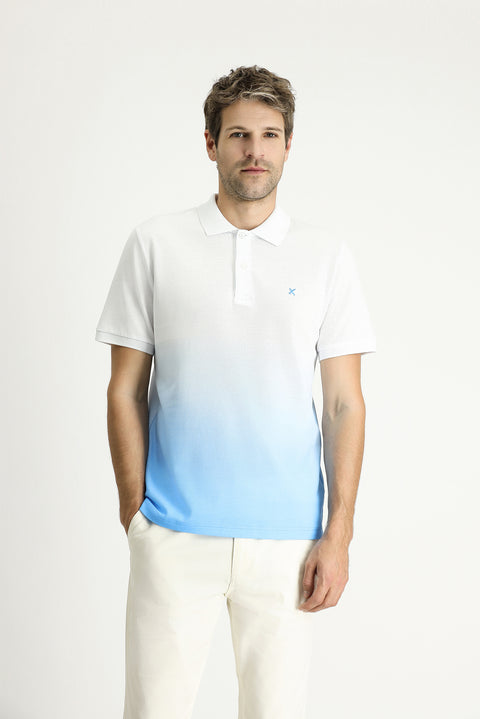 Dark Blue Regular Fit Patterned Embroidered Cotton Polo Shirt