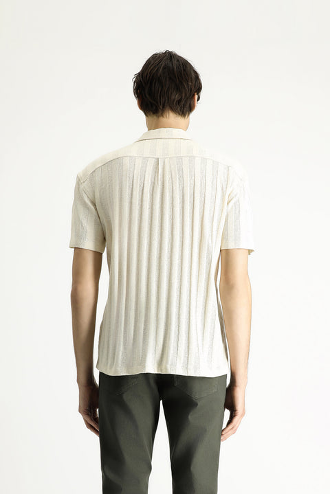 Off-white Apache Collar Oversize Patterned Cotton Shirt T-shirt
