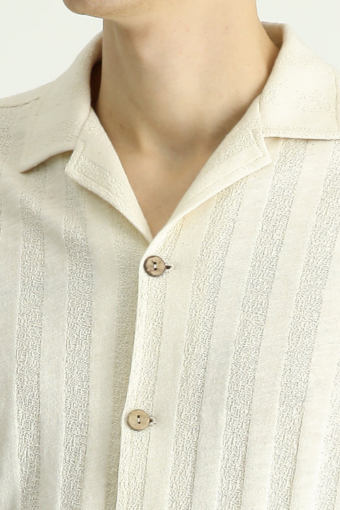 Off-white Apache Collar Oversize Patterned Cotton Shirt T-shirt