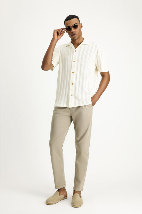 Off-white Apache Collar Oversize Patterned Cotton Shirt T-shirt