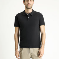 Dark Anthracite Slim Fit Embroidered Cotton Polo Shirt