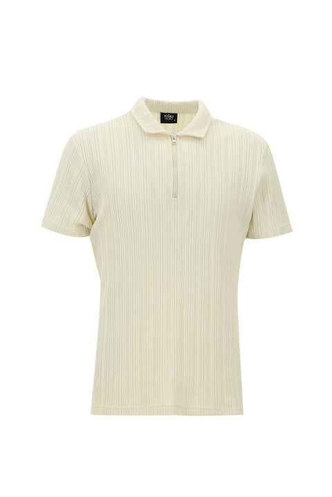 Light Beige Polo Shirt Slim Fit T-shirt