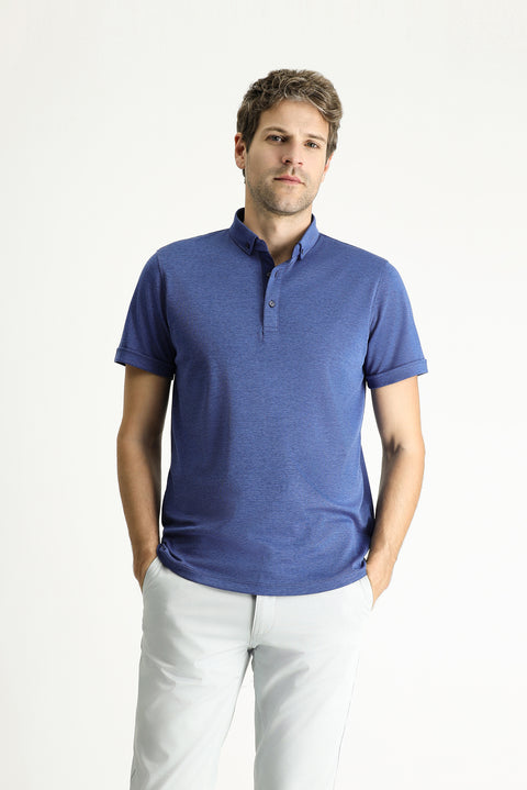 İndigo Polo Yaka Slim Fit Dar Kesim Pamuklu Tişört