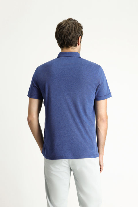 İndigo Polo Yaka Slim Fit Dar Kesim Pamuklu Tişört