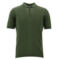 Forest Green Polo Shirt with Patterned Slim Fit
