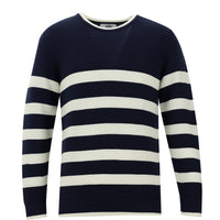 Dark Navy Crew Neck Slim Fit Knit Sweater